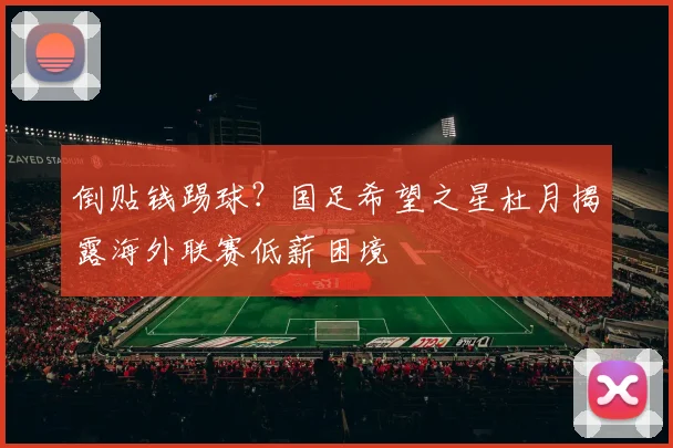 倒贴钱踢球?国足希望之星杜月揭露海外联赛低薪困境